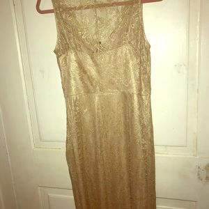 BCBG metallic gold dress